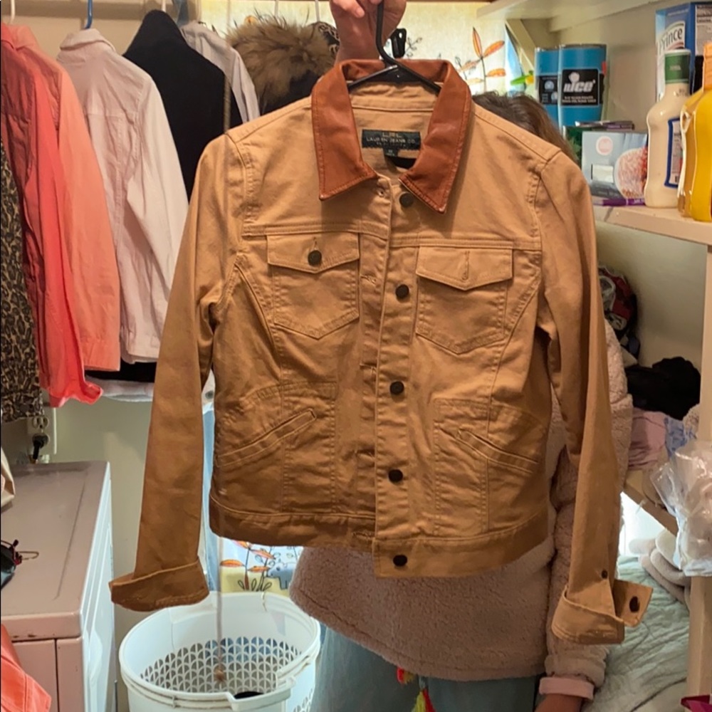 RALPH LAUREN JACKET W LEATHER COLLAR